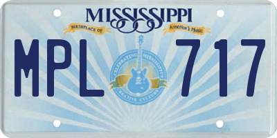 MS license plate MPL717