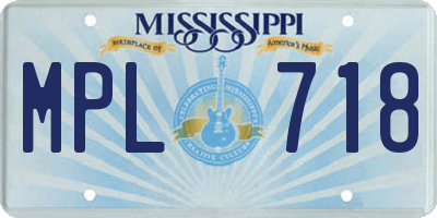 MS license plate MPL718