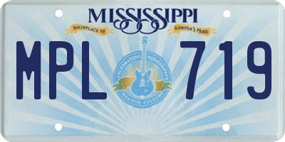 MS license plate MPL719