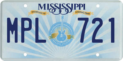 MS license plate MPL721