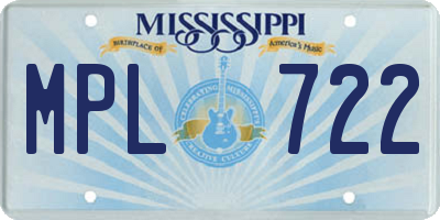 MS license plate MPL722