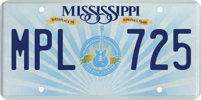 MS license plate MPL725