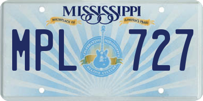 MS license plate MPL727