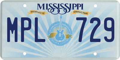 MS license plate MPL729