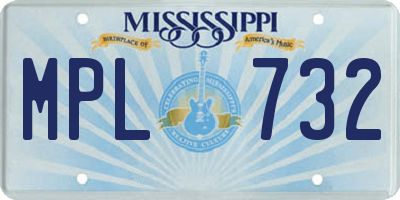MS license plate MPL732