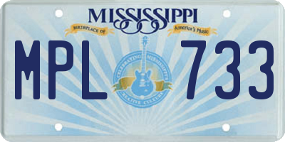 MS license plate MPL733