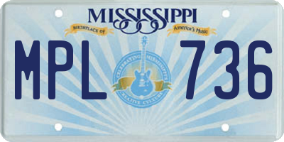 MS license plate MPL736