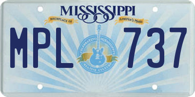 MS license plate MPL737