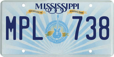 MS license plate MPL738