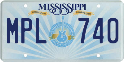 MS license plate MPL740
