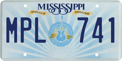MS license plate MPL741
