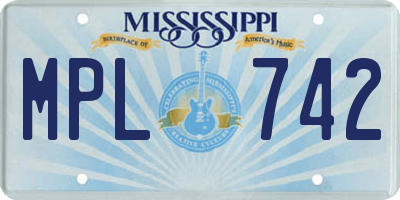 MS license plate MPL742