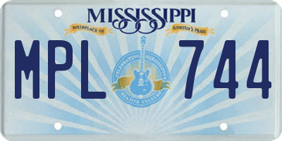 MS license plate MPL744