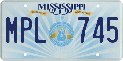 MS license plate MPL745