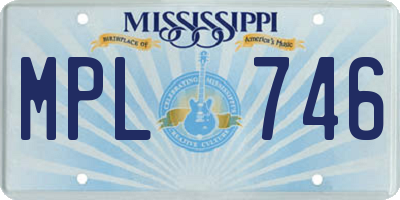 MS license plate MPL746