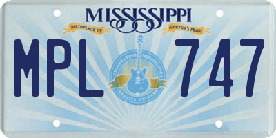 MS license plate MPL747