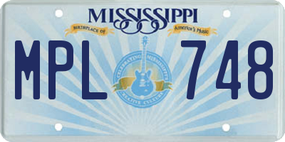 MS license plate MPL748