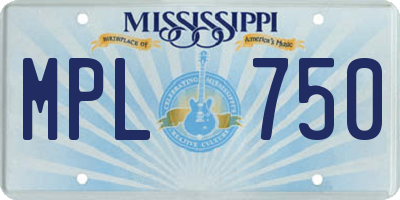 MS license plate MPL750