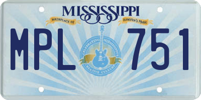 MS license plate MPL751