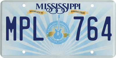 MS license plate MPL764