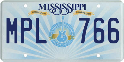 MS license plate MPL766
