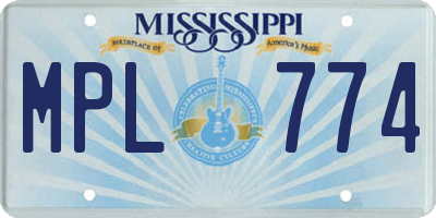 MS license plate MPL774