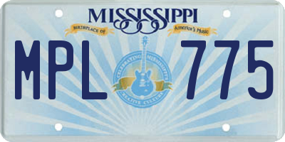 MS license plate MPL775