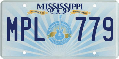 MS license plate MPL779