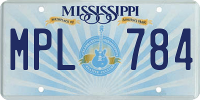 MS license plate MPL784