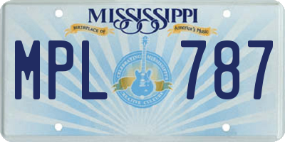 MS license plate MPL787