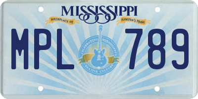 MS license plate MPL789