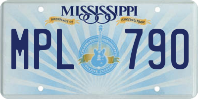 MS license plate MPL790