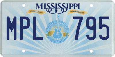 MS license plate MPL795