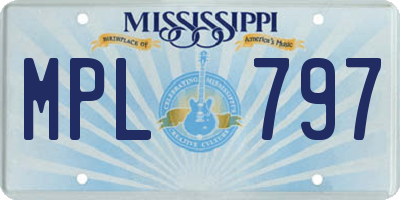 MS license plate MPL797