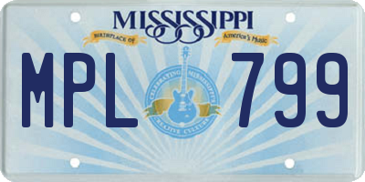 MS license plate MPL799