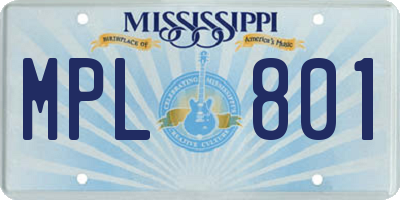 MS license plate MPL801