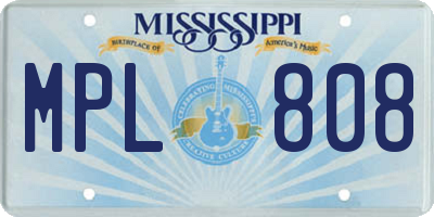 MS license plate MPL808