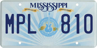 MS license plate MPL810