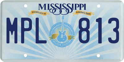 MS license plate MPL813