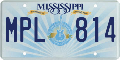 MS license plate MPL814
