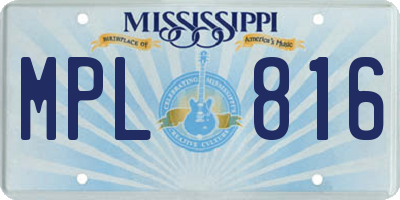 MS license plate MPL816
