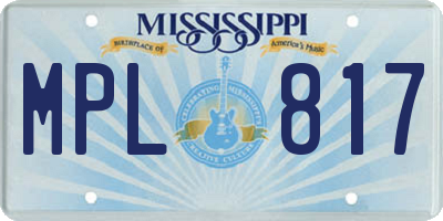 MS license plate MPL817