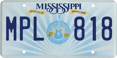 MS license plate MPL818