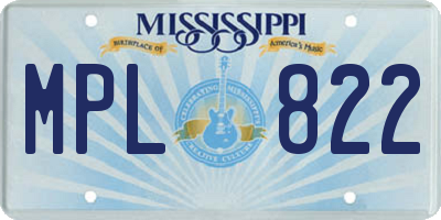 MS license plate MPL822