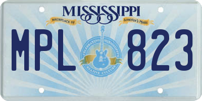 MS license plate MPL823