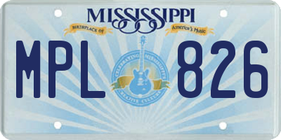 MS license plate MPL826