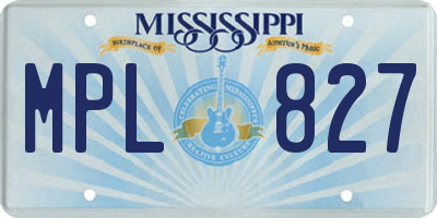 MS license plate MPL827