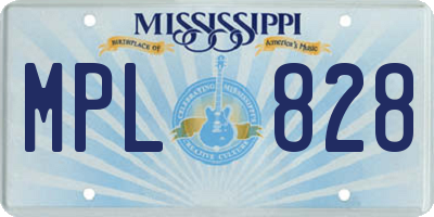 MS license plate MPL828