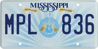 MS license plate MPL836