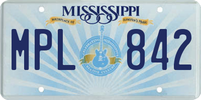 MS license plate MPL842